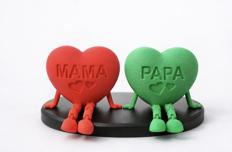 Personalisiertes Herz 3D Druck mit Name – Geschenk für Familie | Sturm3DFactory