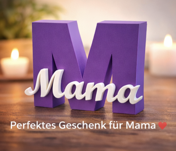 Muttertags Schild „Mama“ ❤️ – Personalisierte 3D Deko & Geschenk für Mama