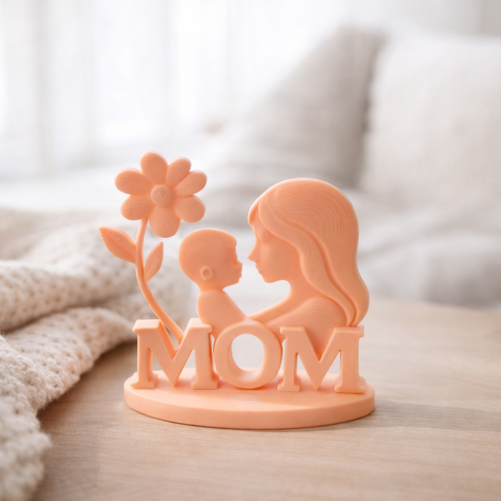 Mutter & Kind Figur „MOM“ ❤️ – Geschenk für Mama | Muttertag Deko | 3D Druck Figur modern