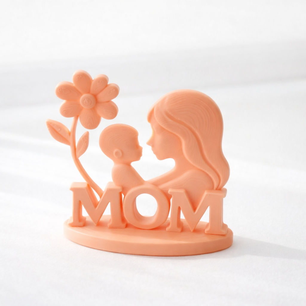 Mutter & Kind Figur „MOM“ ❤️ – Geschenk für Mama | Muttertag Deko | 3D Druck Figur modern