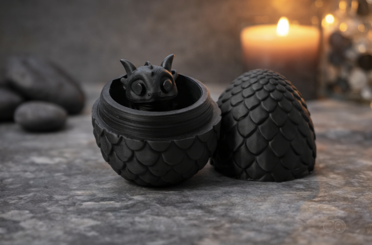 Drachenei mit Babydrache | Sturm3DFactory